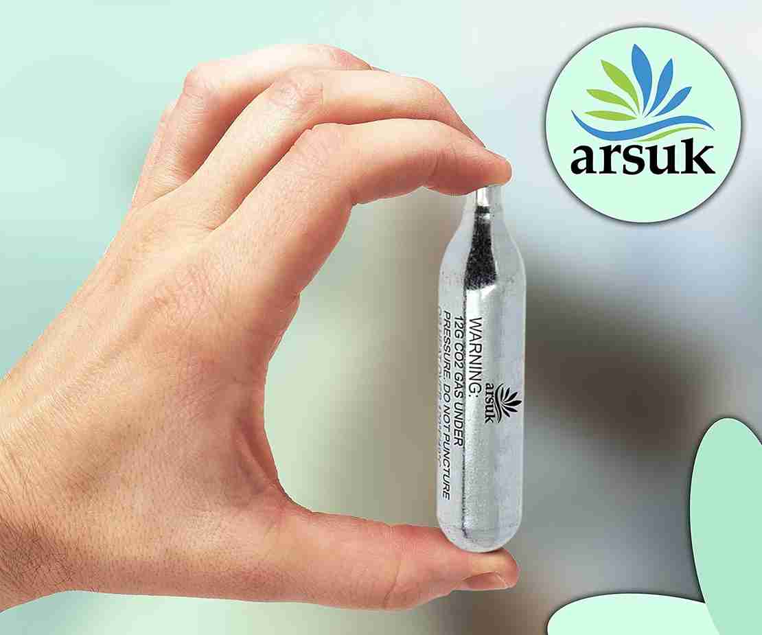 ARSUK 12g CO2 Cartridge - Non-Threaded Gas Canisters for Airsoft & CO2 Guns